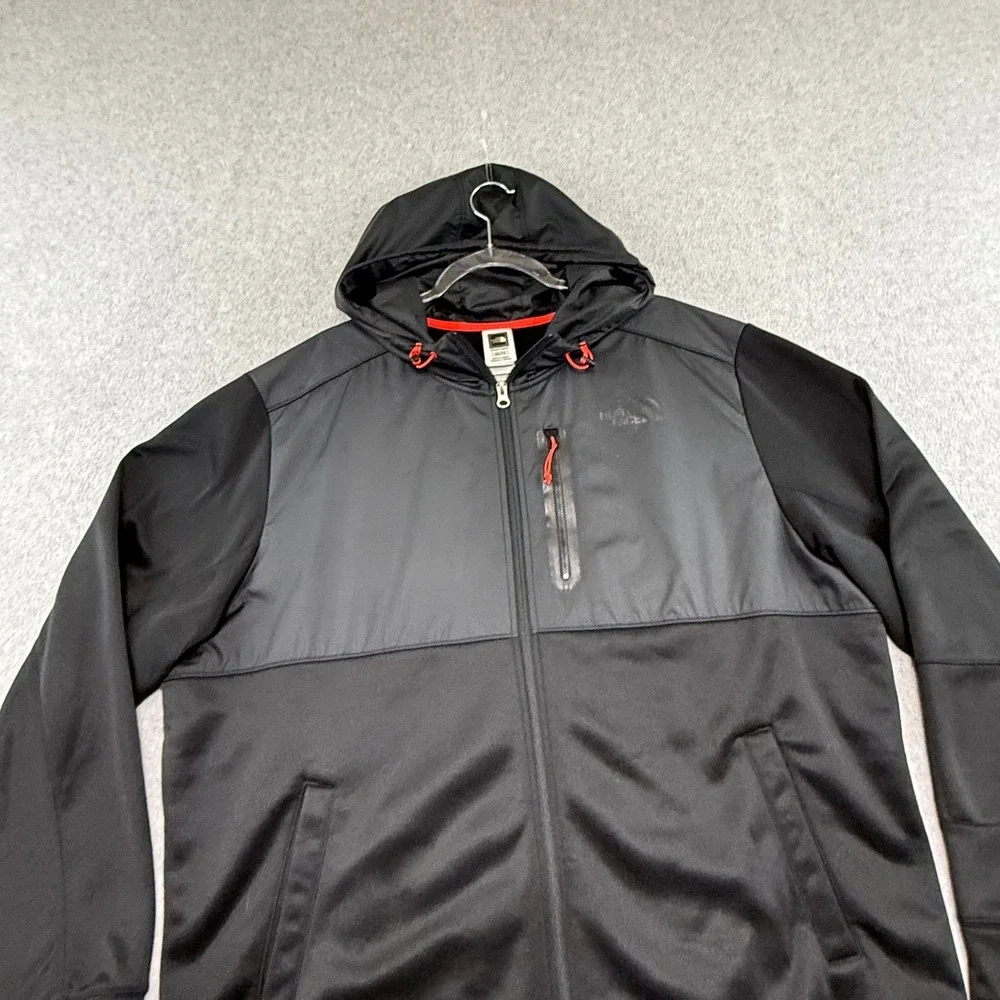 The North Face Hybrid Hoodie Mens XXL Black Full Zip Fleece Lined Jacket